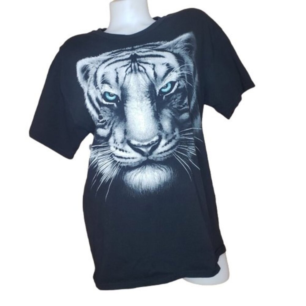 DOM WHITE TIGER ON BLACK T SHIRT SIZE LARGE
